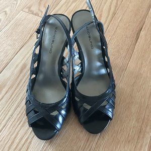Bandolino Black Peep Toe Heels Size 7.5